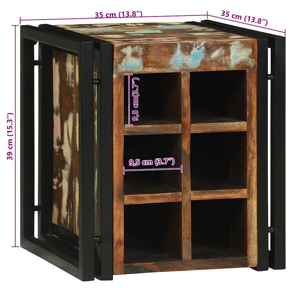 Wijnrek 35 X 35 X 39 Cm Massief Gerecycleerd Hout