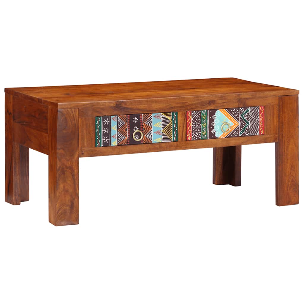 Salontafel 90X50X40 Cm Massief Acaciahout Blauw