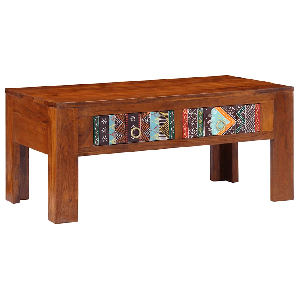 Salontafel 90X50X40 Cm Massief Acaciahout Blauw