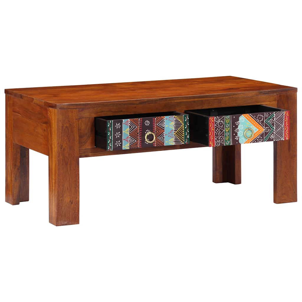 Salontafel 90X50X40 Cm Massief Acaciahout Blauw