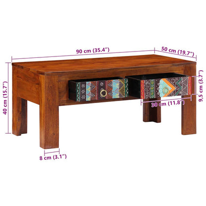 Salontafel 90X50X40 Cm Massief Acaciahout Blauw