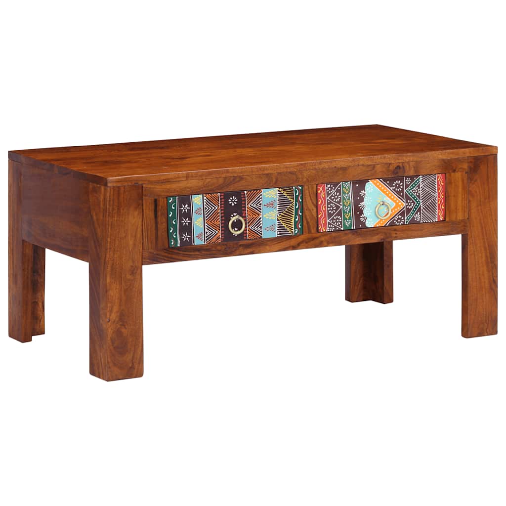 Salontafel 90X50X40 Cm Massief Acaciahout Blauw