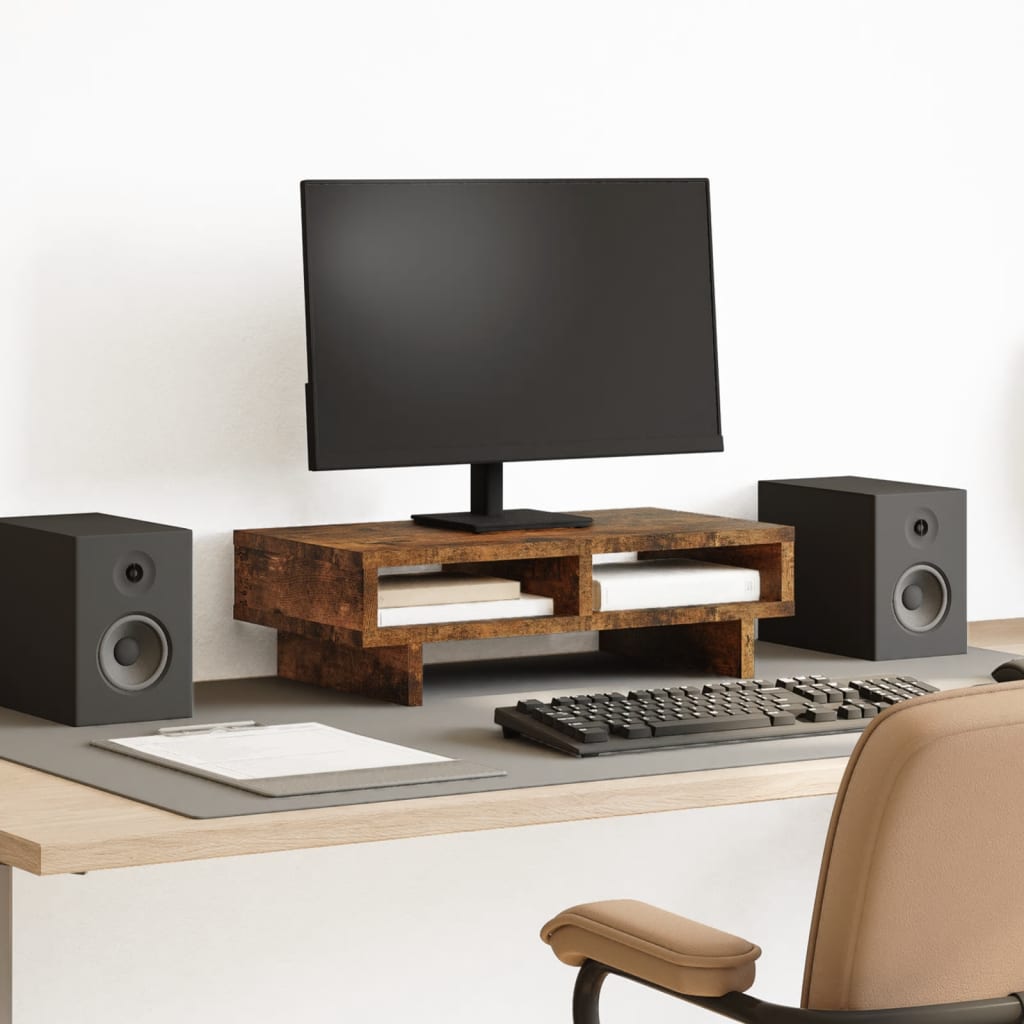Monitorstandaard Bewerkt Hout Kleurig
