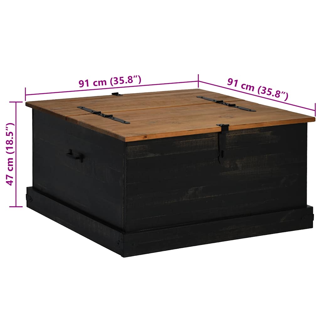 Opbergkist Halden 91X91X47 Cm Massief Grenenhout