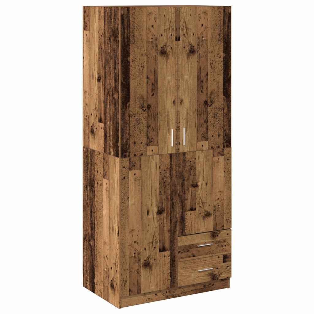 Kledingkast 80X52X180 Cm Bewerkt Hout Kleurig