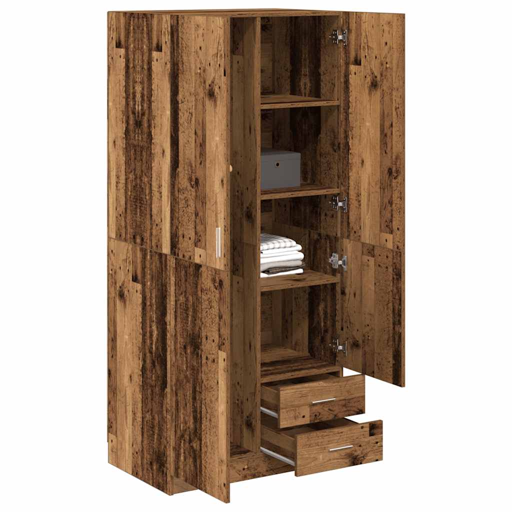 Kledingkast 80X52X180 Cm Bewerkt Hout Kleurig