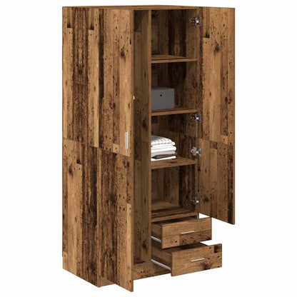 Kledingkast 80X52X180 Cm Bewerkt Hout Kleurig