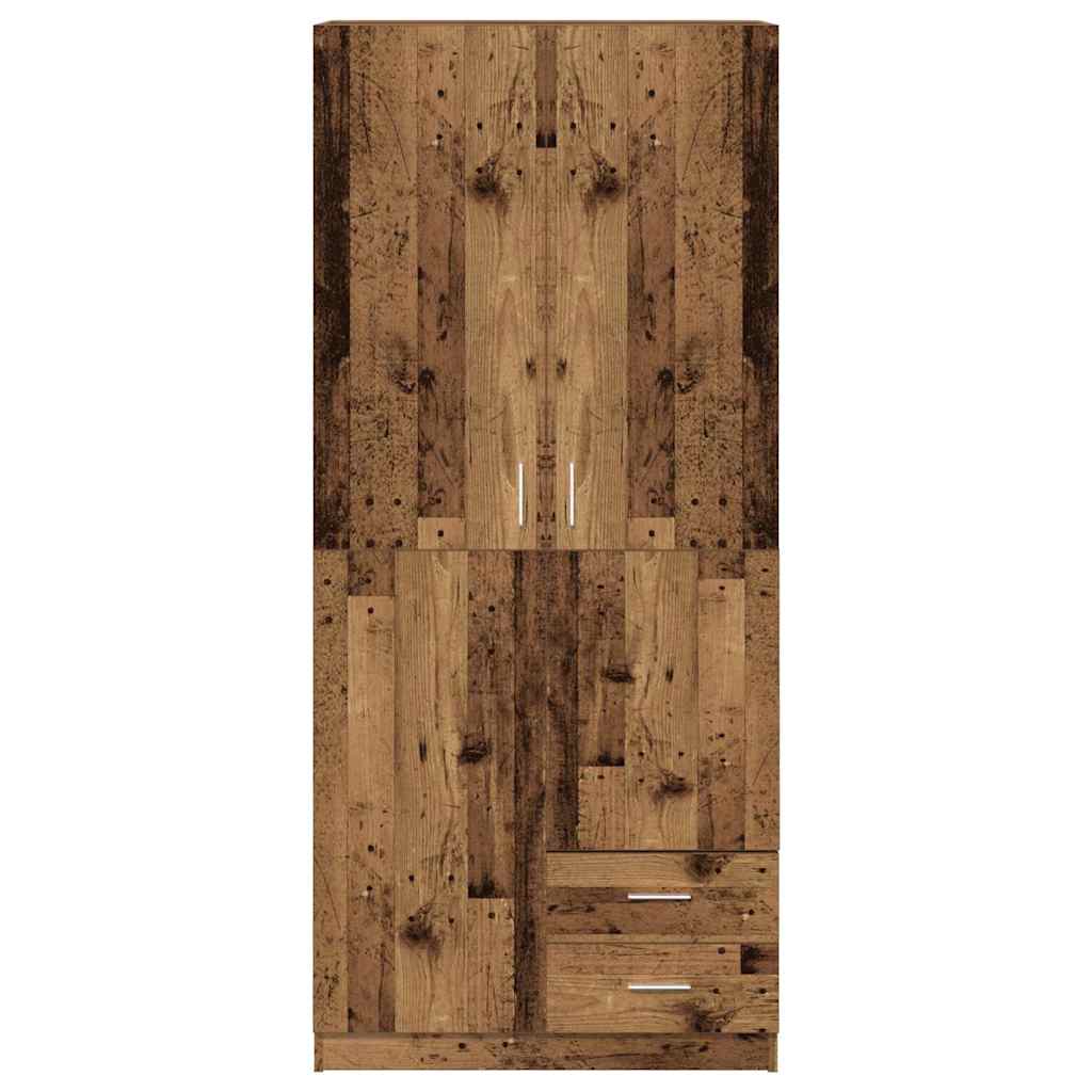 Kledingkast 80X52X180 Cm Bewerkt Hout Kleurig