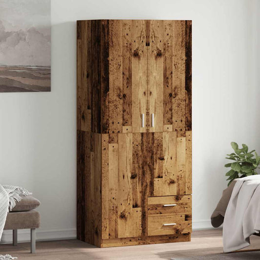 Kledingkast 80X52X180 Cm Bewerkt Hout Kleurig