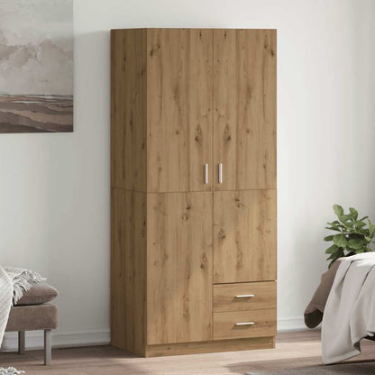 Kledingkast 80X52X180 Cm Bewerkt Hout Kleurig