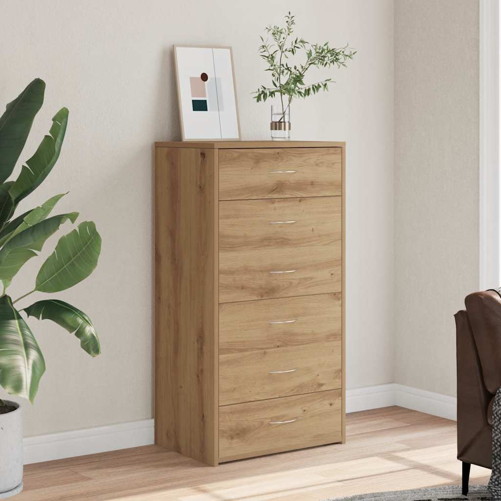 Dressoir Met 6 Lades 50X34X96 Cm Spaanplaat Kleurig