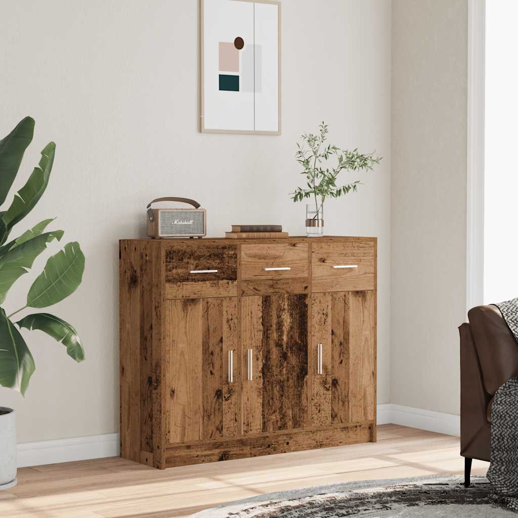 Dressoir 91X28X75 Cm Bewerkt Hout Kleurig