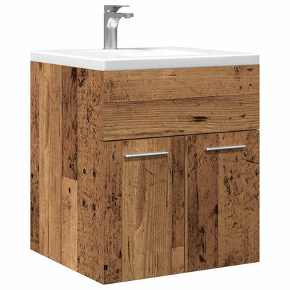 Wastafelkast 90X38,5X46 Cm Bewerkt Hout Kleurig Oud Hout