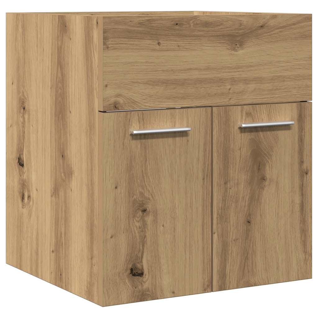Wastafelkast 41X38,5X46 Cm Bewerkt Hout Artisanaal Eikenkleur Artisanaal Eikenkleurig
