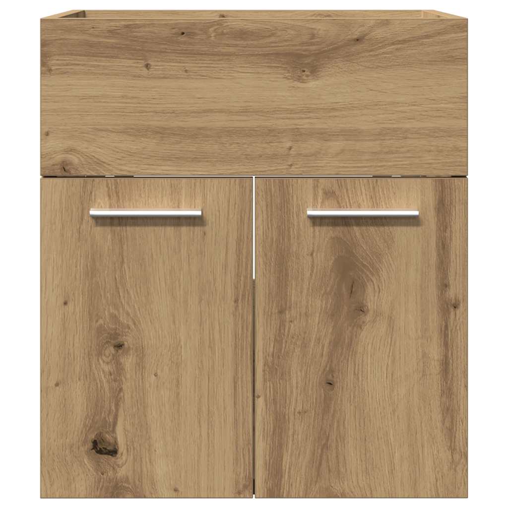 Wastafelkast 41X38,5X46 Cm Bewerkt Hout Artisanaal Eikenkleur Artisanaal Eikenkleurig