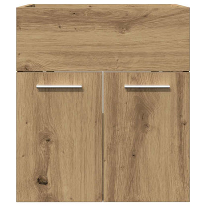 Wastafelkast 41X38,5X46 Cm Bewerkt Hout Artisanaal Eikenkleur Artisanaal Eikenkleurig