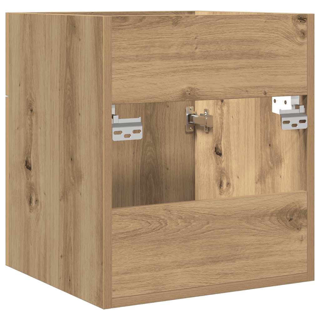 Wastafelkast 41X38,5X46 Cm Bewerkt Hout Artisanaal Eikenkleur Artisanaal Eikenkleurig