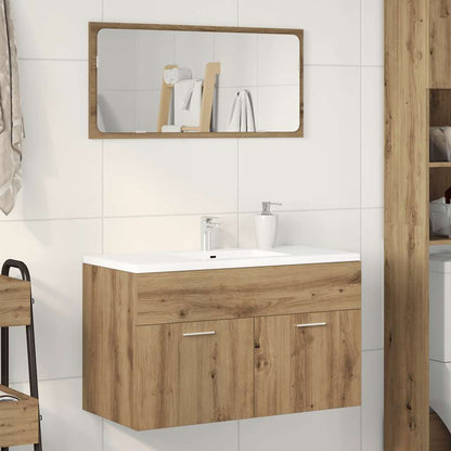 Wastafelkast 41X38,5X46 Cm Bewerkt Hout Artisanaal Eikenkleur Artisanaal Eikenkleurig
