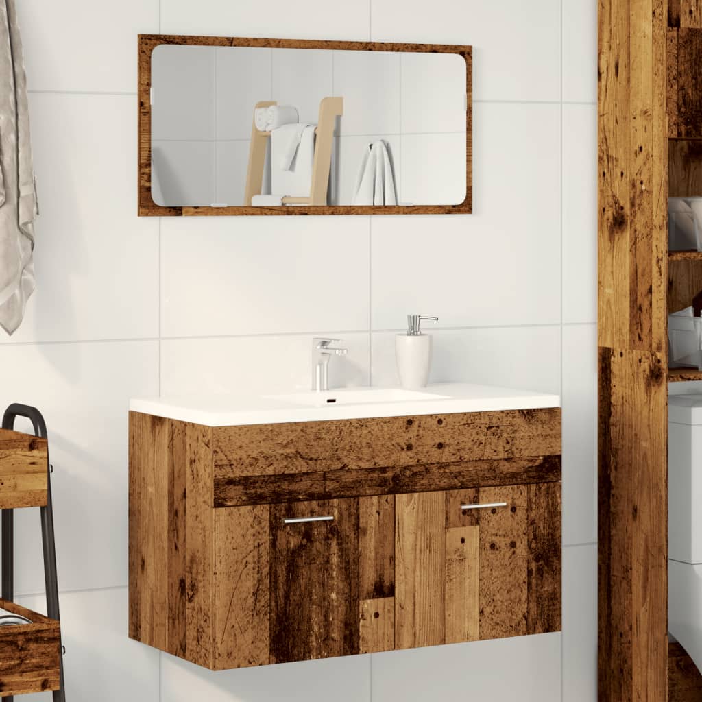 Wastafelkast 90X38,5X46 Cm Bewerkt Hout Kleurig Oud Hout