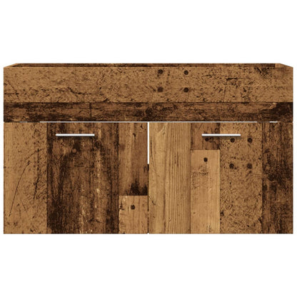 Wastafelkast 90X38,5X46 Cm Bewerkt Hout Kleurig Oud Hout