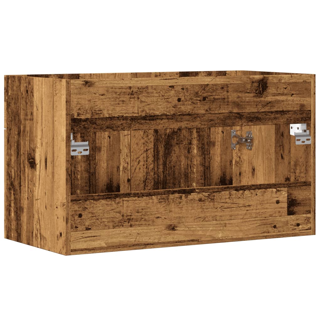 Wastafelkast 90X38,5X46 Cm Bewerkt Hout Kleurig Oud Hout