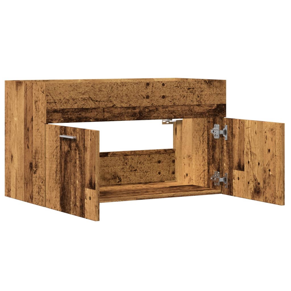 Wastafelkast 90X38,5X46 Cm Bewerkt Hout Kleurig Oud Hout