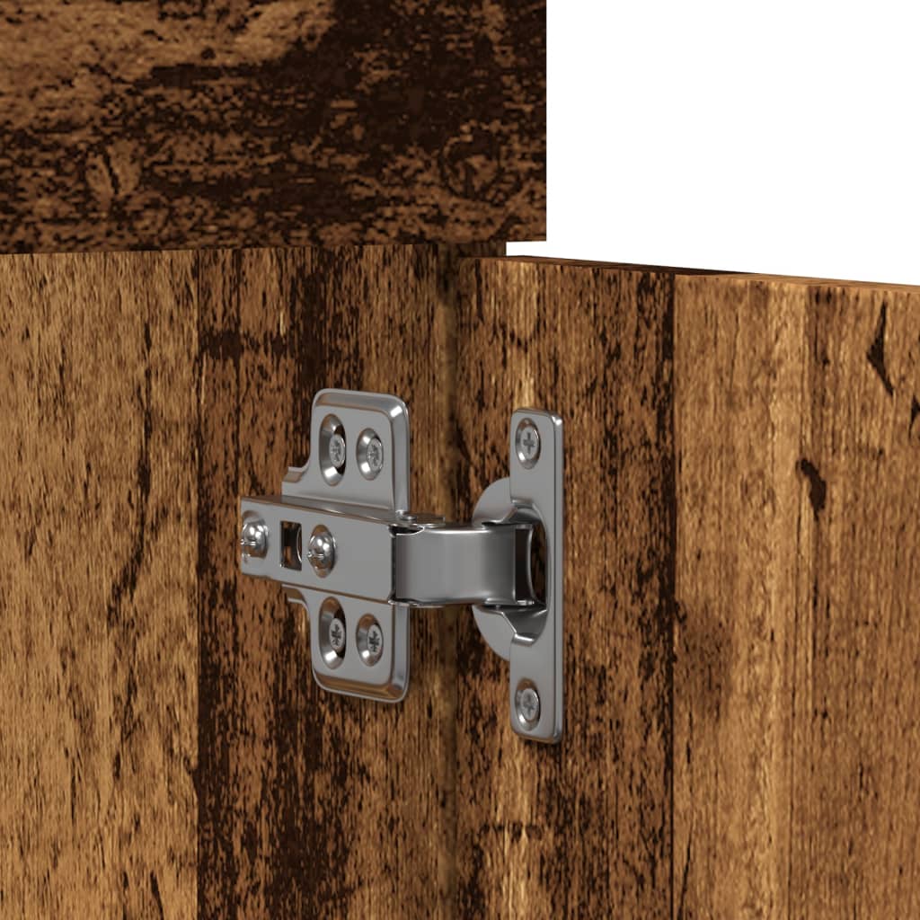Wastafelkast 90X38,5X46 Cm Bewerkt Hout Kleurig Oud Hout
