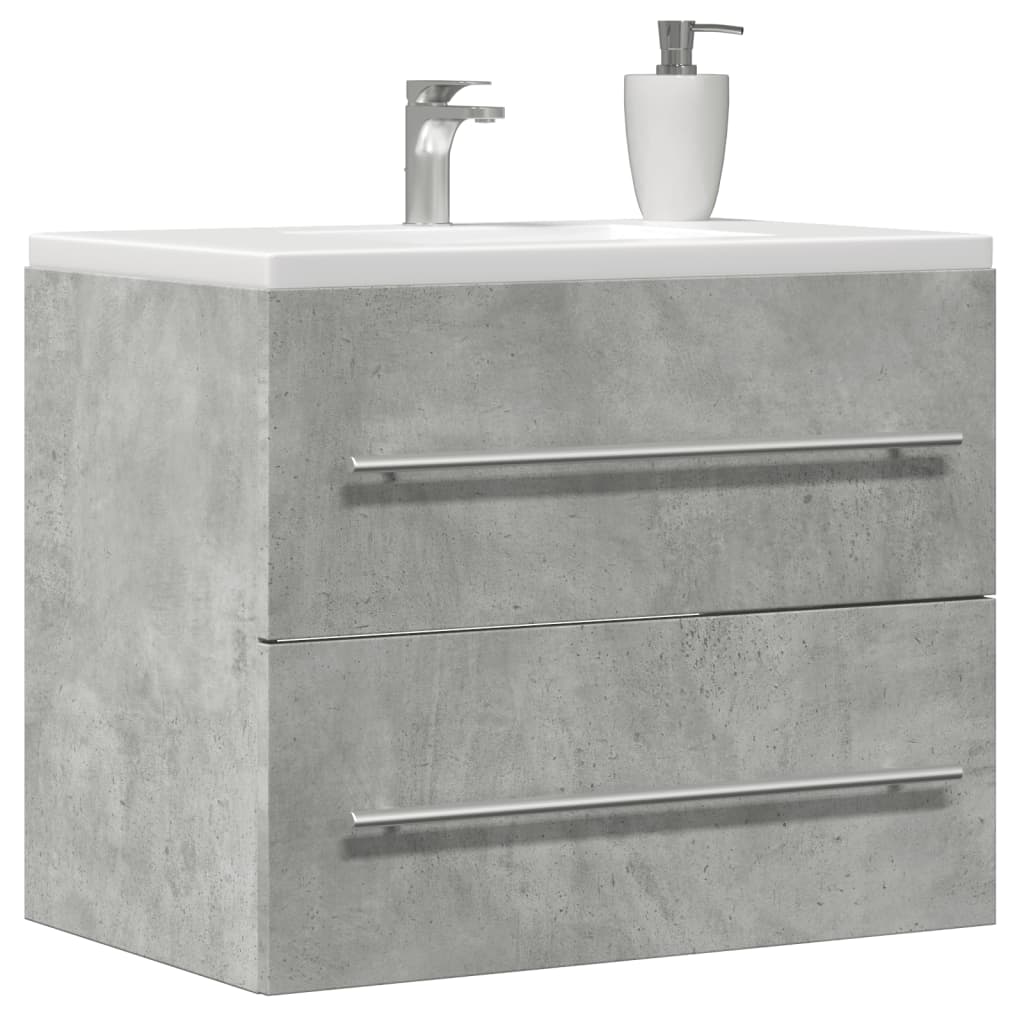 Wastafelkast 80X38,5X48 Cm Bewerkt Hout Betongrijs