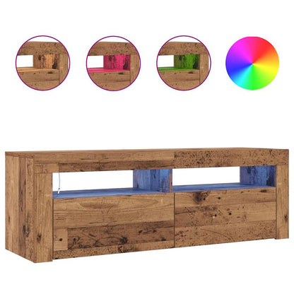 Tv-Meubel Met Led 120X35X40 Cm Bewerkt Hout