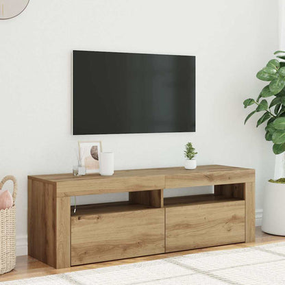 Tv-Meubel Met Led 120X35X40 Cm Bewerkt Hout