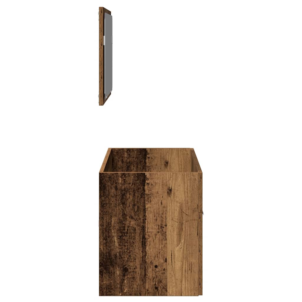 Badkamerkast Met Spiegel Bewerkt Hout Kleurig