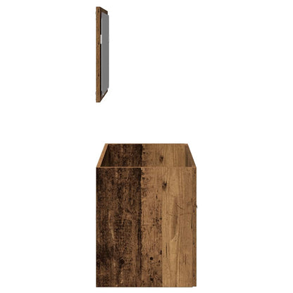 Badkamerkast Met Spiegel Bewerkt Hout Kleurig