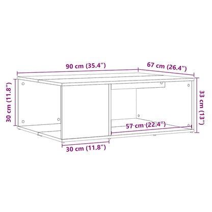 Salontafel 90X67X33 Cm Bewerkt Hout Kleurig