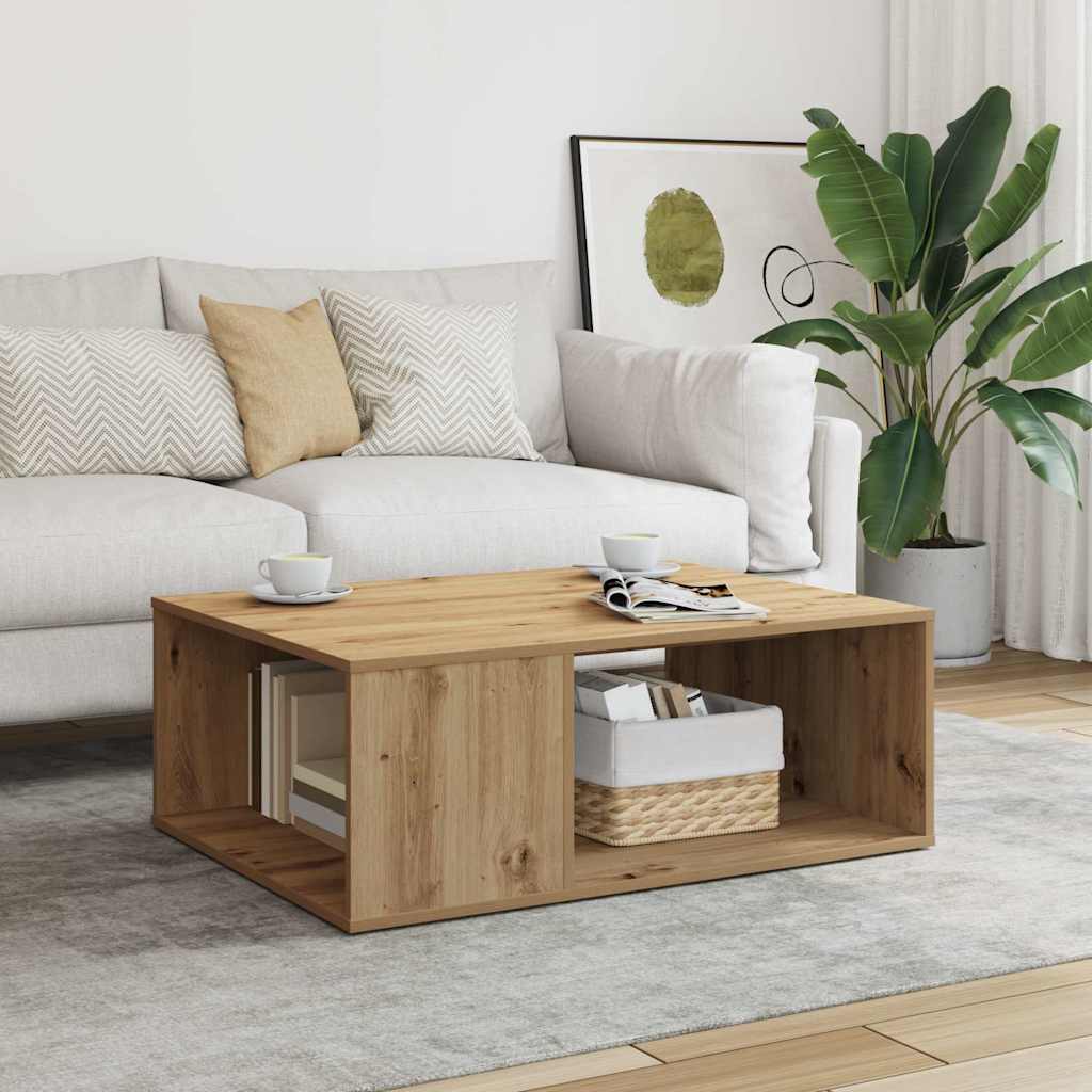 Salontafel 90X67X33 Cm Bewerkt Hout Kleurig