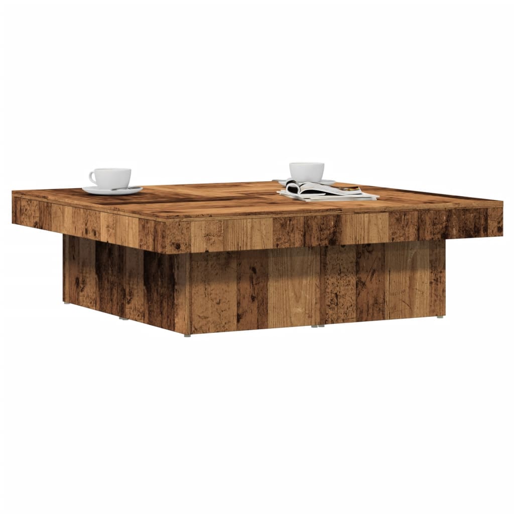 Salontafel 90X90X28 Cm Bewerkt Hout Kleurig