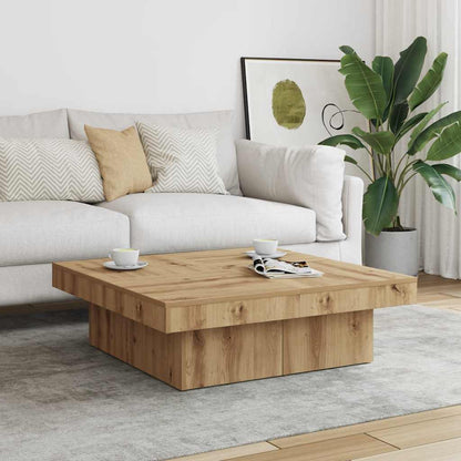 Salontafel 90X90X28 Cm Bewerkt Hout Kleurig