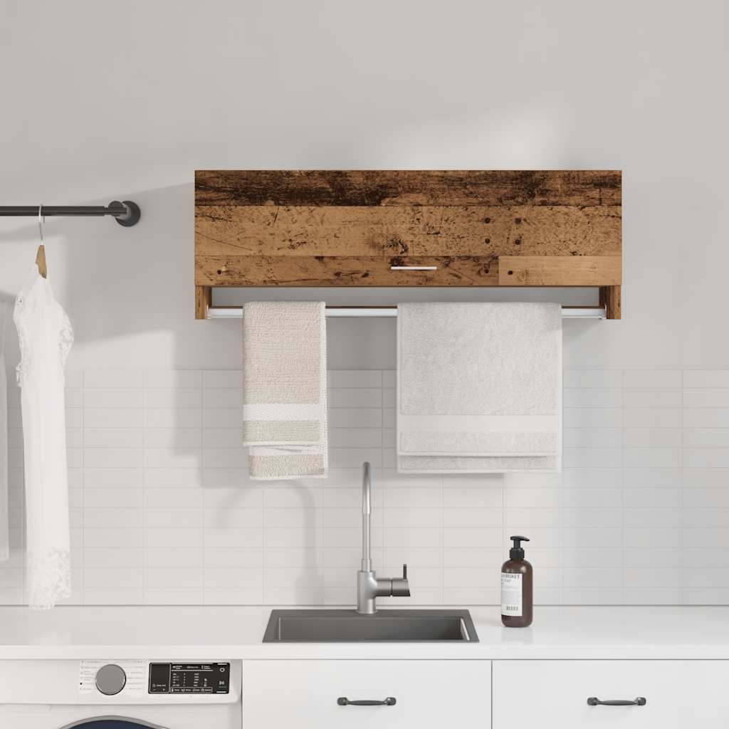 Kledingkast 100X32,5X35 Cm Bewerkt Hout Kleurig Oud Hout