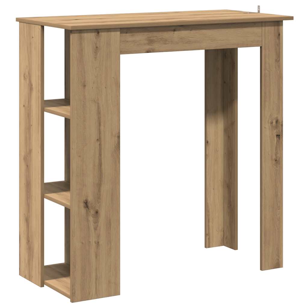 Bartafel Met Schap 102X50X103,5Cm Bewerkt Hout Artisanaal Eiken