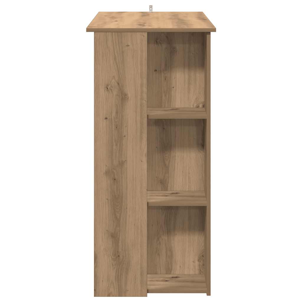 Bartafel Met Schap 102X50X103,5Cm Bewerkt Hout Artisanaal Eiken
