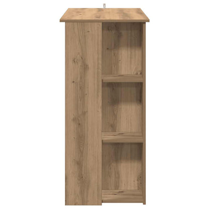 Bartafel Met Schap 102X50X103,5Cm Bewerkt Hout Artisanaal Eiken