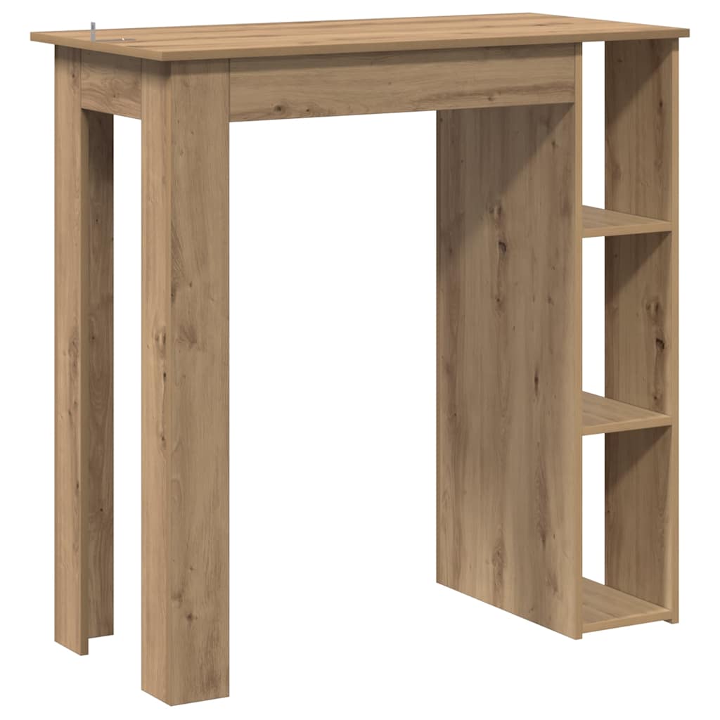 Bartafel Met Schap 102X50X103,5Cm Bewerkt Hout Artisanaal Eiken