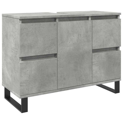 Badkamerkast 80X33X60 Cm Bewerkt Hout Betongrijs