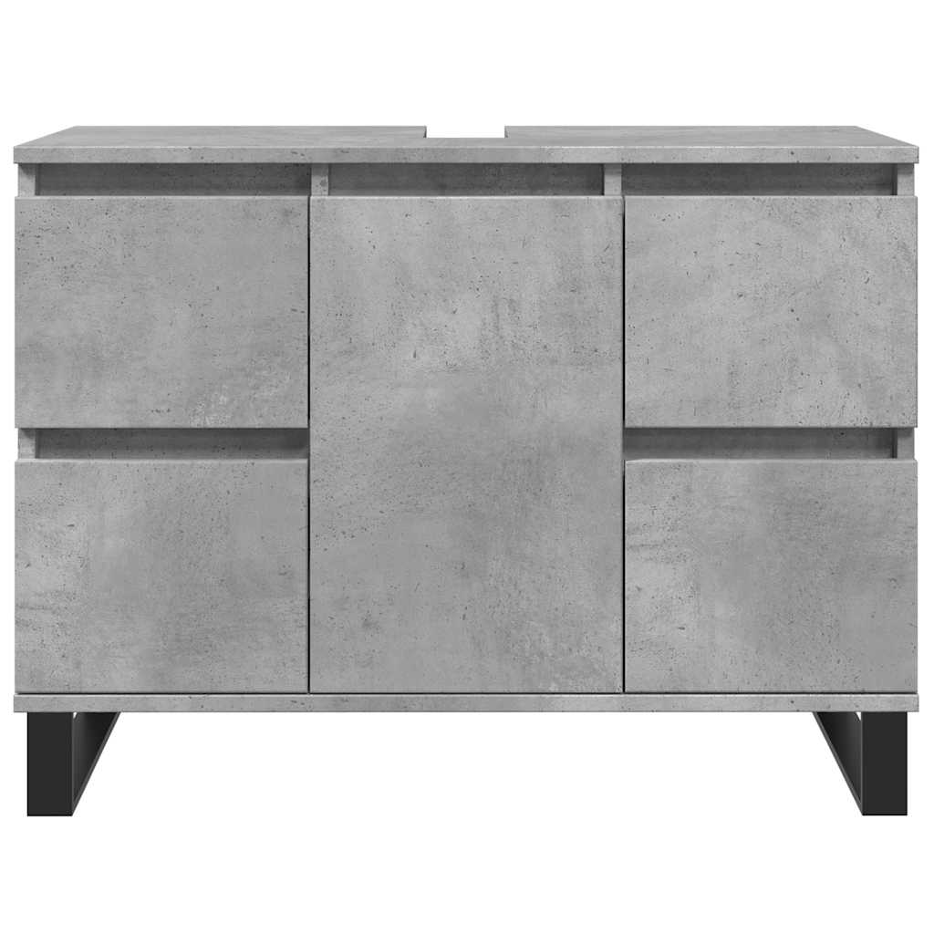 Badkamerkast 80X33X60 Cm Bewerkt Hout Betongrijs