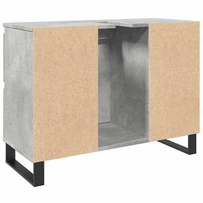 Badkamerkast 80X33X60 Cm Bewerkt Hout Betongrijs