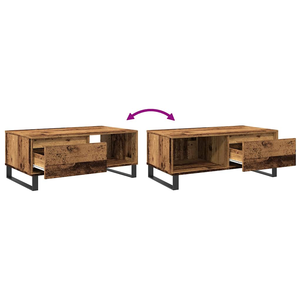 Salontafel 90X50X36,5 Cm Bewerkt Hout Kleurig