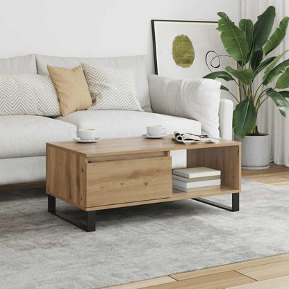 Salontafel 90X50X36,5 Cm Bewerkt Hout Kleurig