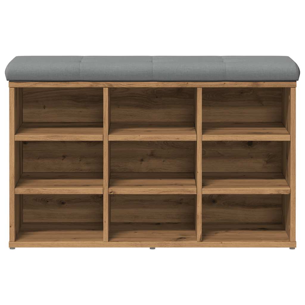 Schoenenbank Bewerkt Hout Artisanaal Eikenkleur
