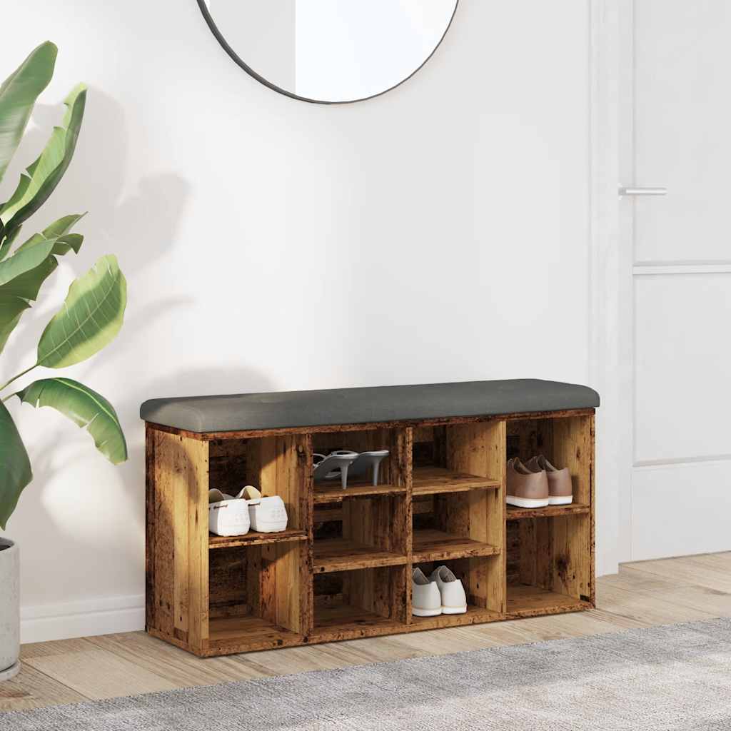Schoenenbank Bewerkt Hout Artisanaal Eikenkleur