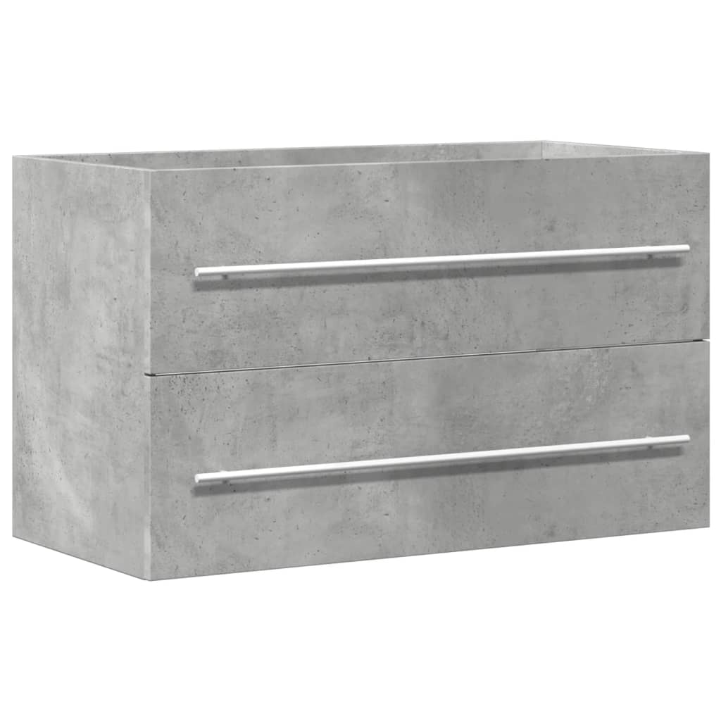 Wastafelkast 80X38,5X48 Cm Bewerkt Hout Betongrijs