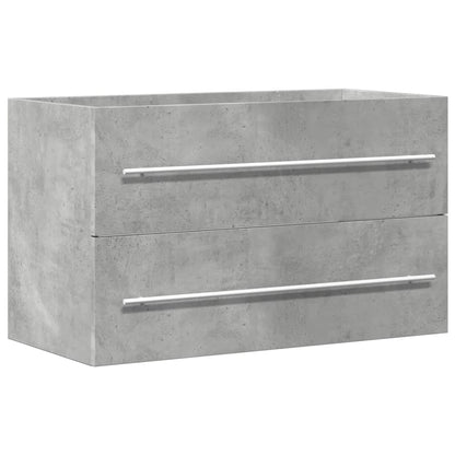 Wastafelkast 80X38,5X48 Cm Bewerkt Hout Betongrijs